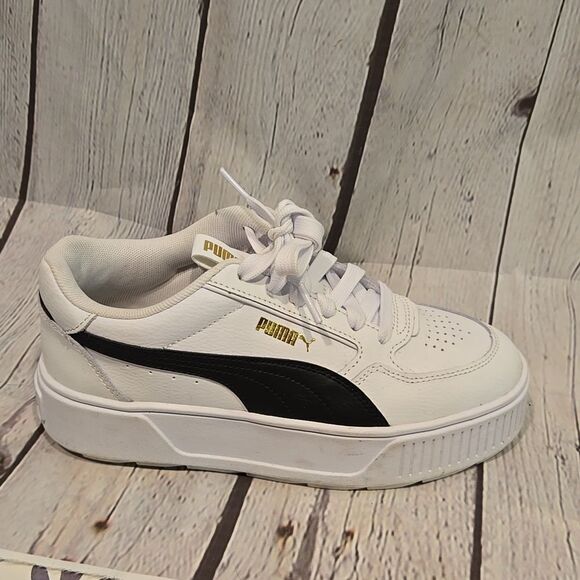 Puma White and Black street platform sneakers size 7 - Picture 3 of 8